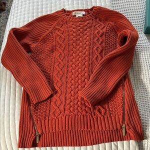Michael Kors Rust Cable Knit Sweater